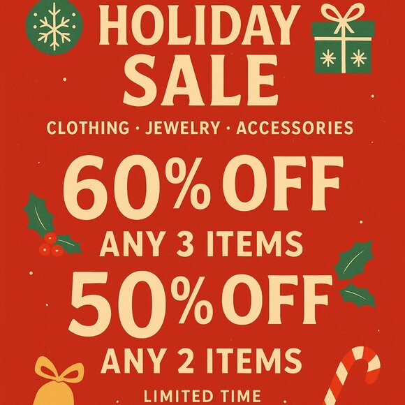 HOLIDAY SALE - SLASH 60% OFF ANY 3 ITEMS  50% OFF ANY 2 ITEMS LIMITED TIME - Picture 1 of 1